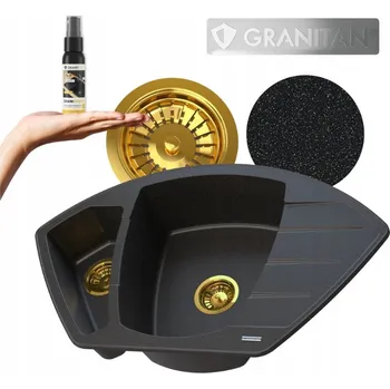 Granitový dřez Dvoukomorový dřez Granitan granit zlatý