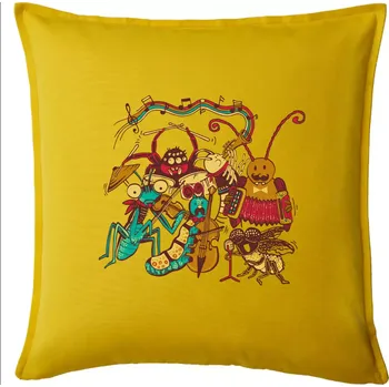 Polštář Muzikanti vyhrávají (Pecka Design) - Polštář 50x50 - 50x50 - Pouze potah ( Žlutá )