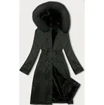 Dámská zimní bunda parka v army barvě s kožešinou S'West (R558-11) odstíny zelené L (40)