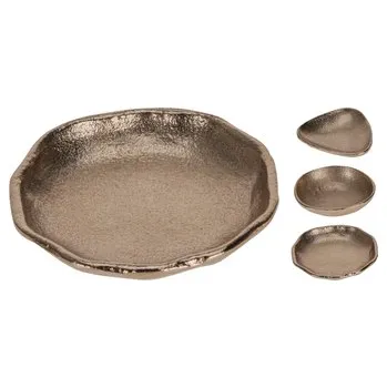 MISKA ZŁOTA 9X9X2CM 3 RODZAJE DESIGN