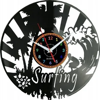 Hodiny Serfing Nástěnné hodiny Vinylová deska Moderní dekorativní krása