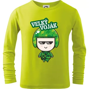 Velký voják - Triko dětské Long Sleeve - 158 cm/12 let ( Limetková )