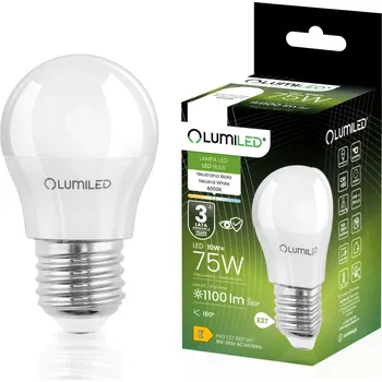 Žárovka LED žárovka LED E27 malá Koule 10W = 75W 1100lm 4000K Neutrální Barva CCD Bílá LUMILED