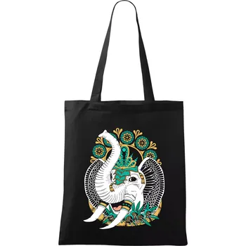 Sloník pro štěstí (Pecka Design) - Taška bavlněná - 42 x 38 cm ( Černá )