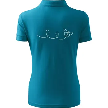 Dráha letu motýla - smyčka - Polokošile dámská Pique Polo - XS ( Tmavý tyrkys )