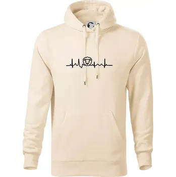 Pánská mikina Ekg ovce - Mikina pánská Cape s kapucí - 4XL ( Mandlová )