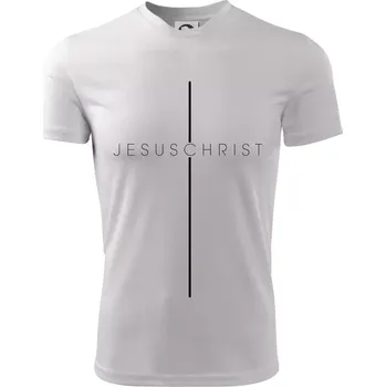 Chlapecké oblečení JesusChrist nápis v kříži - Dětské triko sportovní (dresovina) - 146 cm/10 let ( Bílá )