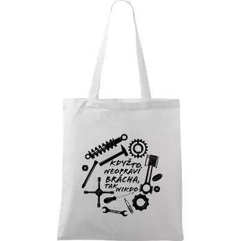 Automechanik - Když to neopraví brácha - Taška bavlněná - 42 x 38 cm ( Bílá )