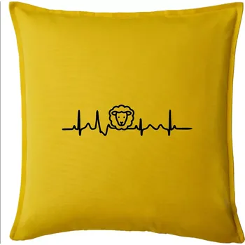 Polštář Ekg ovce - Polštář 50x50 - 50x50 - Pouze potah ( Žlutá )