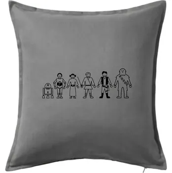 Polštář SW - Postavičky IV řada - Polštář 50x50 - 50x50 - Pouze potah ( Tmavě šedý melír )