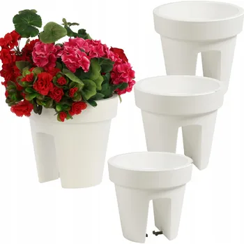 Květináč Plast Květináč bílý, Botle 24,5 cm x 24,5 x 22,5 cm