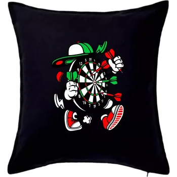 Polštář Šipkař kreslený terč - Polštář 50x50 - 50x50 - Včetně výplně ( Černá )