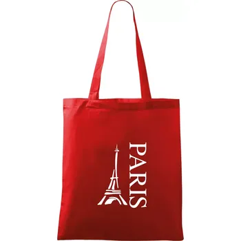 Paris nápis Eiffelovka na výšku - Taška bavlněná - 42 x 38 cm ( Červená )