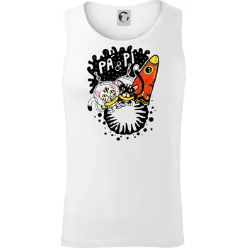 Pánská móda Pá a Pi z kočičí planety (Pecka Design) - Tílko pánské Core - XL ( Bílá )