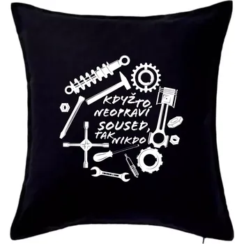 Polštář Automechanik - Když to neopraví soused - Polštář 50x50 - 50x50 - Pouze potah ( Černá )