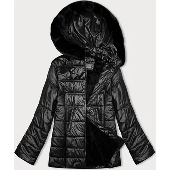 Dámská bunda Černá dámská prošívaná bunda s kapucí S'west (B8183-1) odstíny černé 52