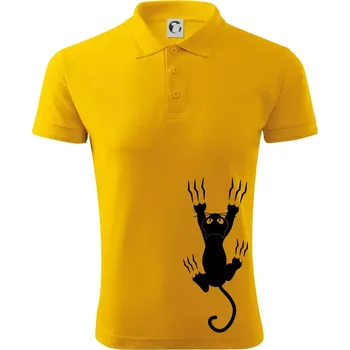 Pánská košile Kočka visící - Polokošile pánská Pique Polo 203 - S ( Žlutá )