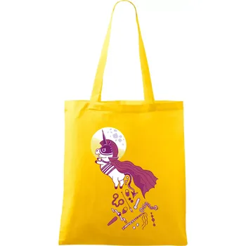 Drsný jednorožec (Pecka design) - Taška bavlněná - 42 x 38 cm ( Žlutá )
