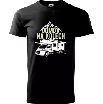 Pánské tričko Domov na kolech - Triko extra velké (5-8XL) - 7XL ( Černá )