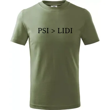 Psi > Lidi - Tričko dětské bavlněné - 122 cm/6 let ( Khaki )