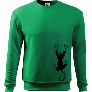 Chlapecké tričko Kočka visící - Mikina Essential dětská - 146 cm/10 let ( Středně zelená )