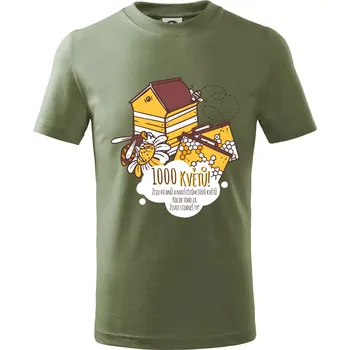 Chlapecké oblečení Včela - 1000 květů - Tričko dětské bavlněné - 122 cm/6 let ( Khaki )