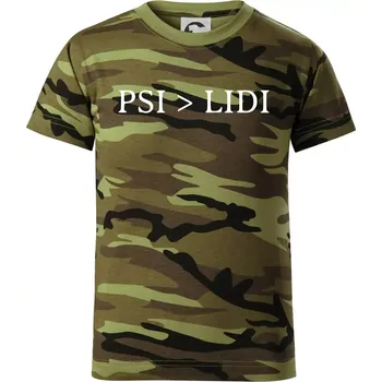 Psi > Lidi - Dětské maskáčové triko - 146 cm/10 let ( Zelený maskáč )