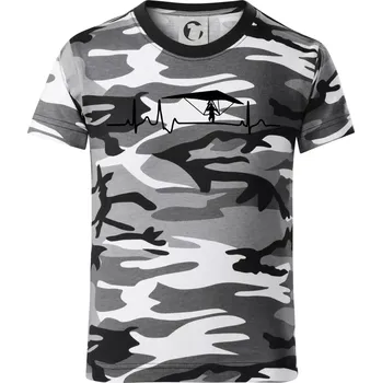 Chlapecké tričko EKG rogalo - Dětské maskáčové triko - 134 cm/8 let ( Šedý maskáč )