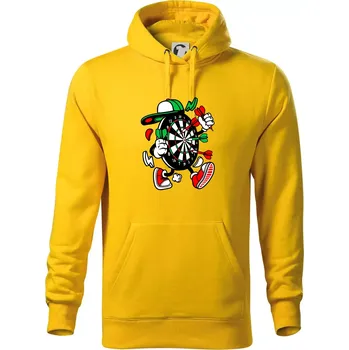 Pánská mikina Šipkař kreslený terč - Mikina pánská Cape s kapucí - L ( Žlutá )