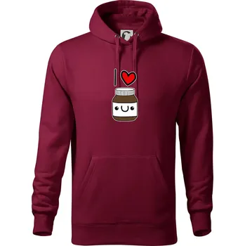 Pánská mikina I love nugeta - Mikina pánská Cape s kapucí - 5XL ( Garnet )