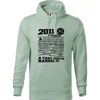 Pánská mikina 2011 v kostce - Mikina pánská Cape s kapucí - 5XL ( Sage )