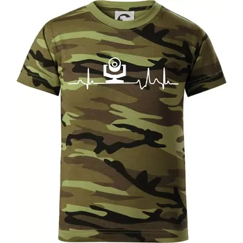 Ekg osvětlovač - robo hlava - Dětské maskáčové triko - 146 cm/10 let ( Zelený maskáč )