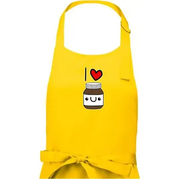 Kuchyňská zástěra I love nugeta - Pánská zástěra na vaření - Univerzální velikost ( Žlutá )