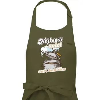 Kuchyňská zástěra Nejlepší svíci vaří babička - Dámská zástěra na vaření - Univerzální velikost ( Khaki )