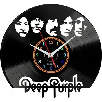 Hodiny DEEP PURPLE NÁSTĚNNÉ HODINY Z VINYLOVÉ DESKY DÁREK PAMÁTKA K NAROZENINÁM PRO NI