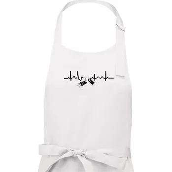 Kuchyňská zástěra Ekg osvětlovač - spoty - Pánská zástěra na vaření - Univerzální velikost ( Bílá )