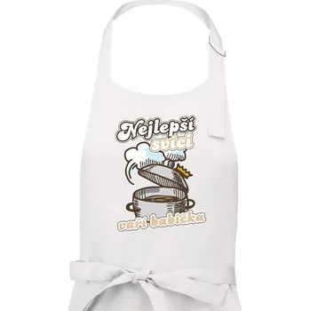 Kuchyňská zástěra Nejlepší svíci vaří babička - Dámská zástěra na vaření - Univerzální velikost ( Bílá )