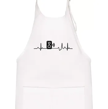 Kuchyňská zástěra Ekg reprobedna - Dětská zástěra na vaření - Univerzální velikost ( Bílá )