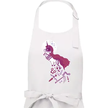 Kuchyňská zástěra Drsný jednorožec (Pecka design) - Dámská zástěra na vaření - Univerzální velikost ( Bílá )