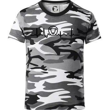 Chlapecké tričko Ekg ovce - Dětské maskáčové triko - 134 cm/8 let ( Šedý maskáč )