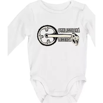 Cyklistická legenda - Body kojenecké s dlouhým rukávem - Dlouhý r. 6-12 měs ( Bílá )