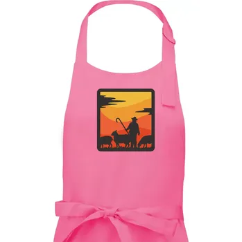 Kuchyňská zástěra Pastevec ovcí - čtverec - Dámská zástěra na vaření - Univerzální velikost ( Růžová )