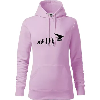 Dámská mikina Evoluce rogalo - Mikina dámská Cape s kapucí - S ( Orchid )