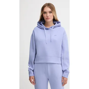Dámská mikina Mikina Lacoste dámská, modrá barva, s kapucí, hladká, SF0281 55B, vel. 40