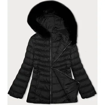 Černá dámská bunda pro přechodné období s kapucí J Style (11Z8093) odstíny černé L (40)