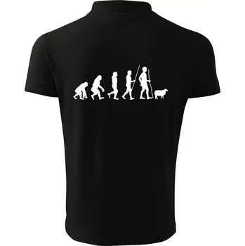 Pánská košile Evoluce pastevec ovcí - Polokošile pánská Pique Polo 203 - M ( Černá )