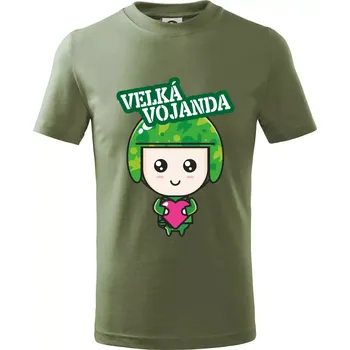 Velká vojanda - Tričko dětské bavlněné - 104-110cm / 3-4 roky ( Khaki )
