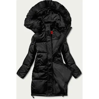 Černá dámská zimní bunda z ekologické kůže (TY038-1) odstíny černé XL (42)