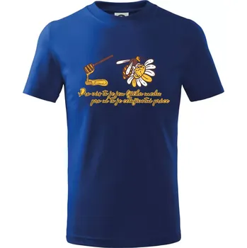 Chlapecké tričko Včela - lžička medu - Tričko dětské bavlněné - 98 cm / 2 roky ( Královská modrá )