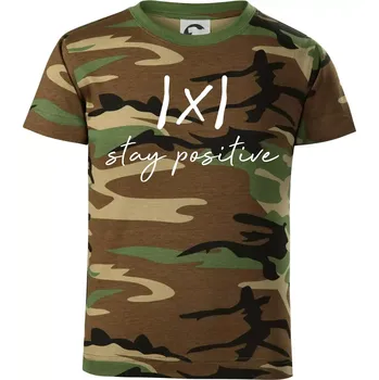 Chlapecké tričko Absolutní hodnota - stay positive - Dětské maskáčové triko - 122 cm/6 let ( Hnědý maskáč )